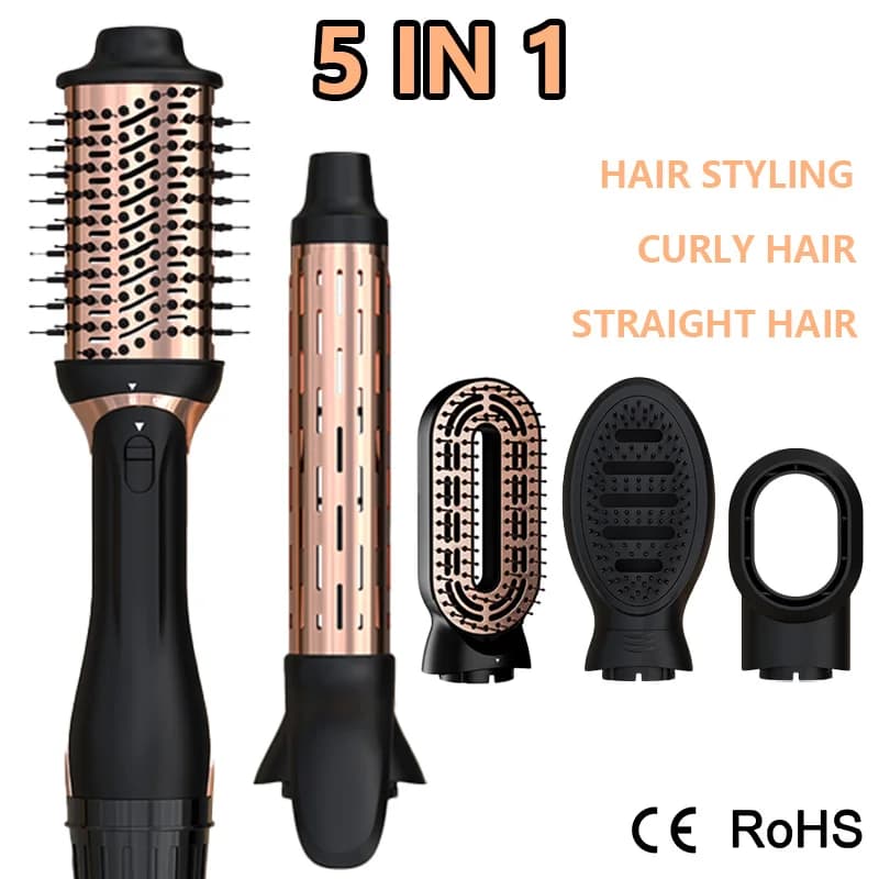Multifunctional hair styling tools 5 in 1, hot air brush, hairdryer, smoothing brush, hair curler, smoothing brush, 220 V