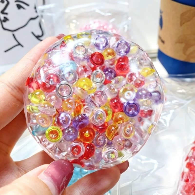 Ice Bead Squishy Balls Super Soft Mochi Fidget Toy Slow Rebound Squeeze Ball Anxiety Stress Relief Relax Toy for Kids Adults