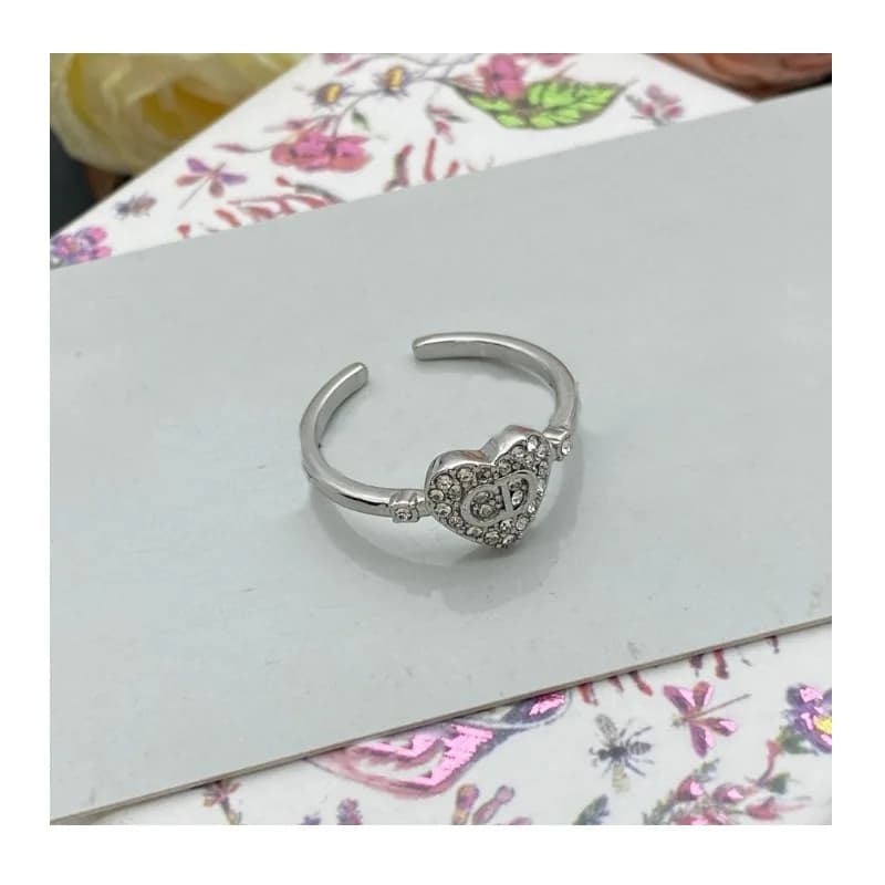 New Diamond-encrusted Letter Ring Women's High-end Temperament Love Full Diamond Open Ring