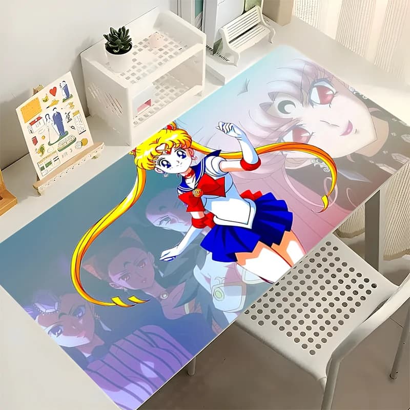kawaii Gaming Accessories Non-Slip Mouse Pad Oversized Game Extended Desk Mat Notbook Keyboard Pad S-Sailor Moons anime Mousepad
