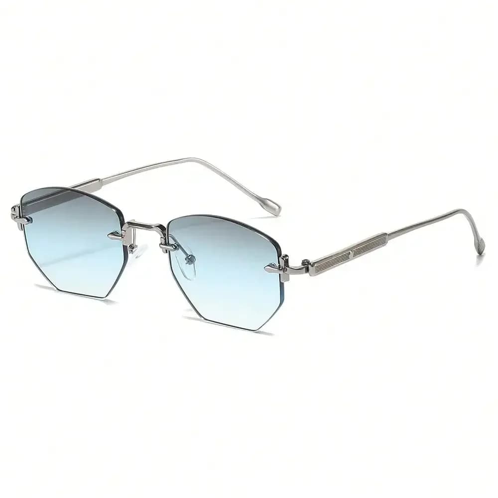 2025 Cross-Border Polygonal Frameless Sunglasses Rimless Cut-Edge Sunglasses High-End Fashionable Sun Protection Glasses