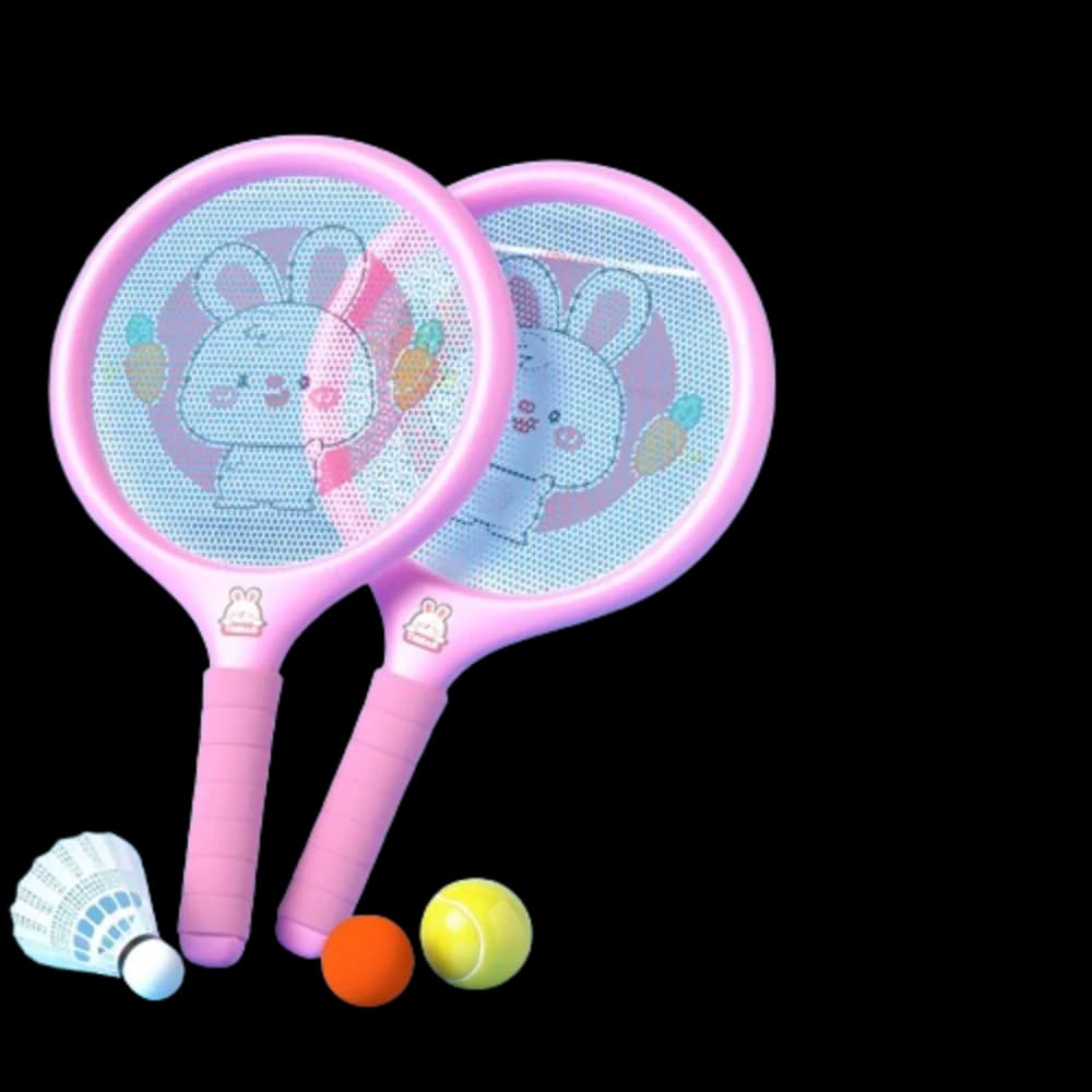 Comfortable Handle Badminton Tennis Set Portable Anti-slip Plastic Rackets with Ball Tennis Balls Shuttlecocks