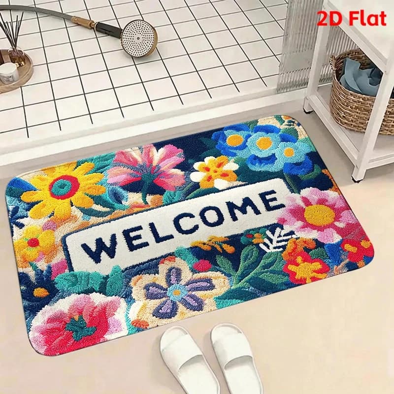 VIKAMA Sunflower Welcome Doormat Tappetino morbido e lavabile per ingressi, corridoi, camere da letto e tappetini da comodino - Decorazioni per la casa