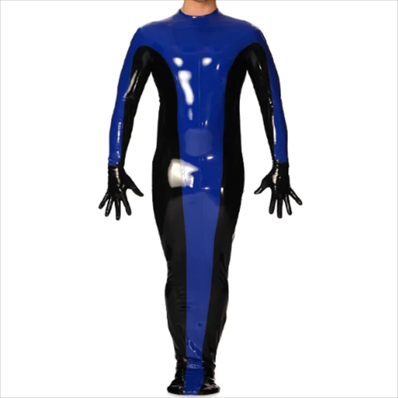 100% lattice Gummi Catsuit con guanti Club Wear Zentai Body 0,4 mm Costumi cosplay lingerie sexy