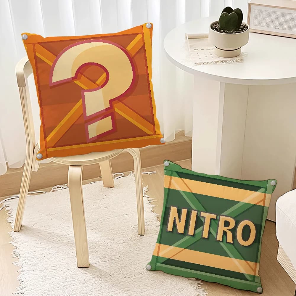 Crash Bandicoot N-Nitro Crate Fodera per cuscino quadrata Divano decorativo Cuscino per schienale per camera da letto di casa Cuscino quadrato Tempo di pisolino