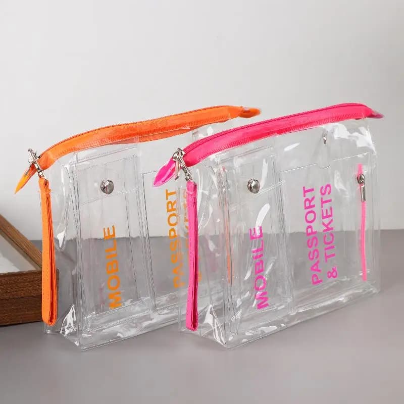 Porta biglietti da visita porta biglietti da visita in PVC trasparente impermeabile alla moda per uomo donna borsa per passaporto ID carta di credito