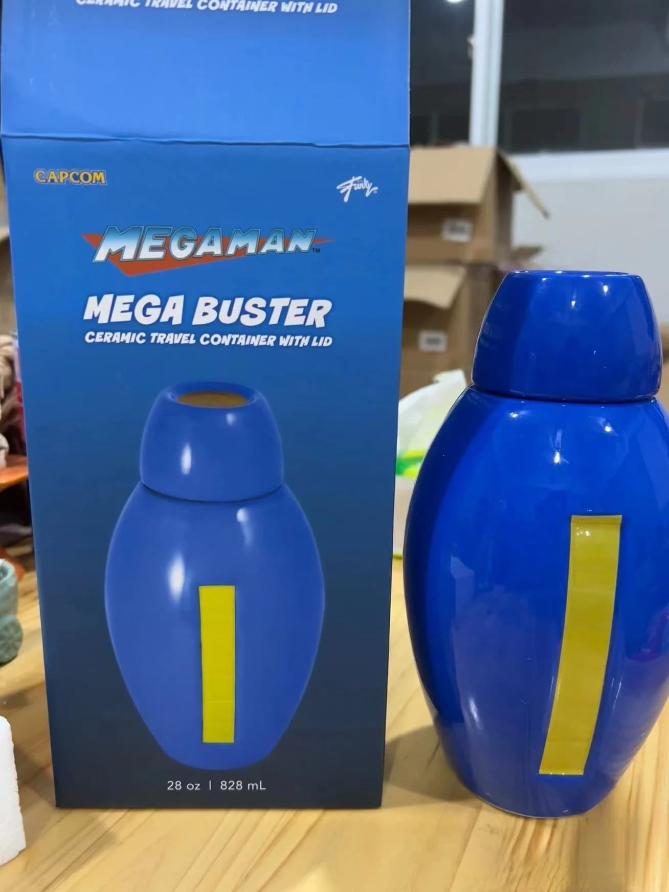 828ml ThinkGeek Game MegaMan Mega Buster contenitore da viaggio in ceramica con collezione di coperchi