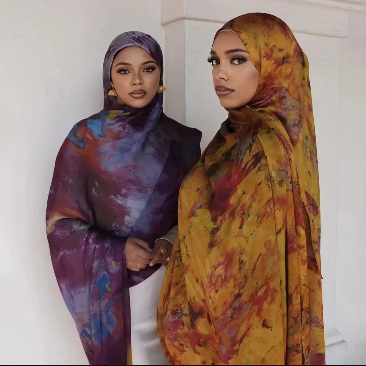 Nuovo stile Tie Dye stampato morbido chiffon di seta premium musulmano ombre marmo acqua stampa scialle hijab sciarpe leggere 185 * 80 cm