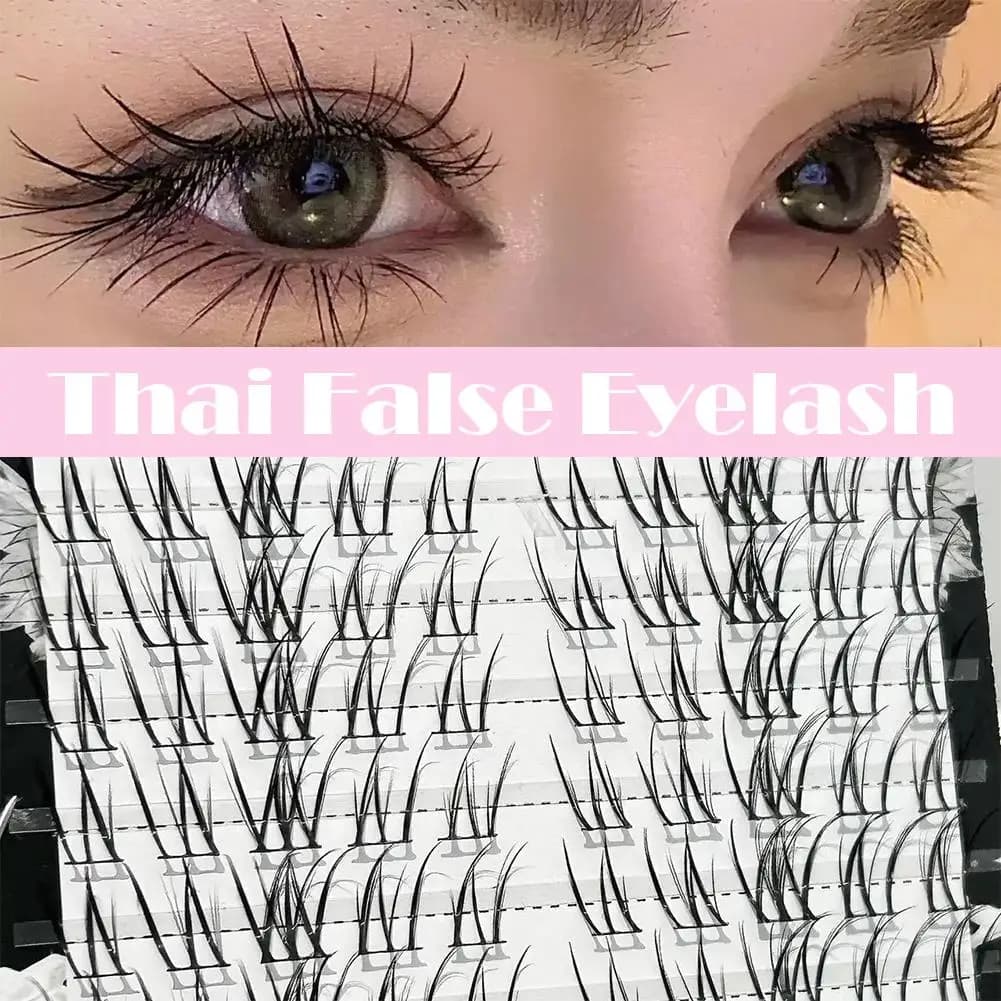 Fake Thai style lashes without need of glue Extensions of natural volumous lashes Segmented lashes Make by you Q9I1