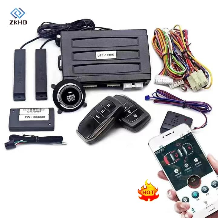 Allarme auto con telecomando Ricerca auto Un pulsante Arresto avvio automatico Sistema di accesso senza chiave Chiave intelligente Kit avvio remoto UTE 1000A