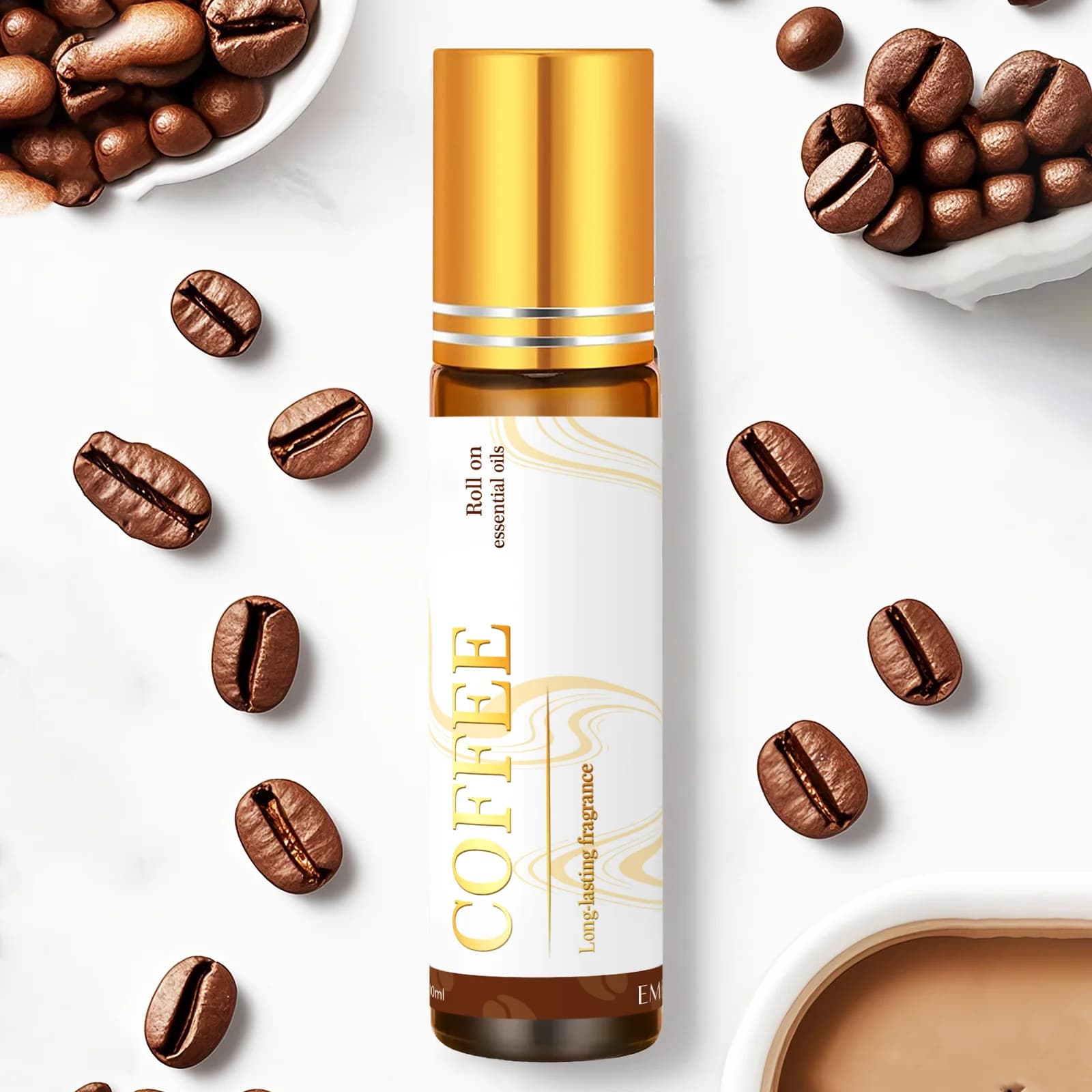 Olio Essenziale di Caffè Roll-On, 10ml - Aromaterapia Energizzante per Focus & Alertness - Profumo Ricco di Arrosto, Regali da Viaggio