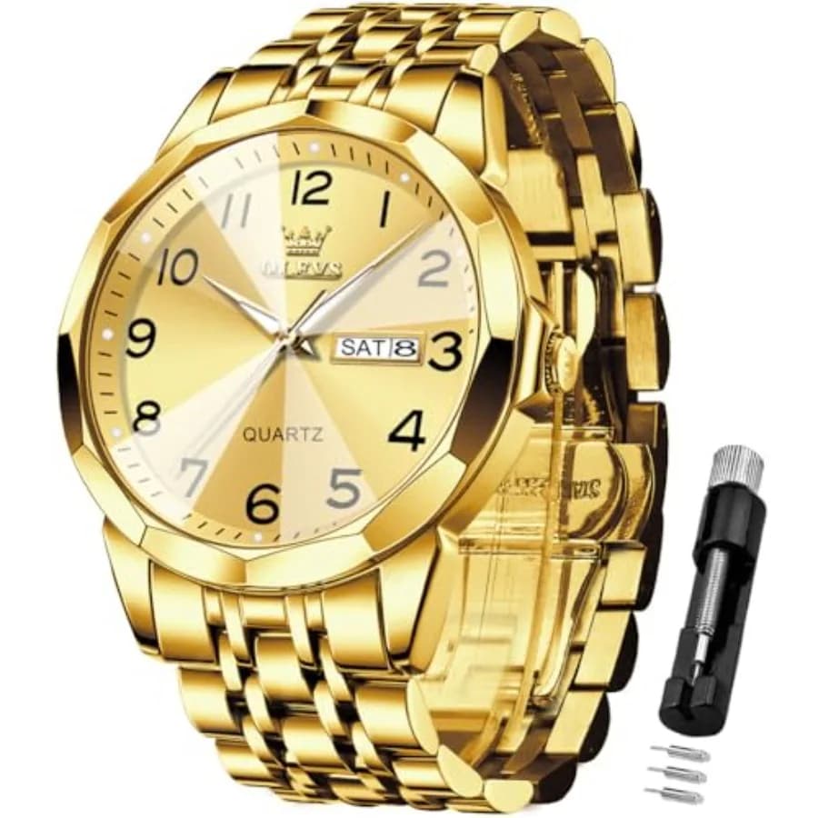 Orologio OLEVS da uomo, semplice, elegante, analogico, in acciaio inossidabile, impermeabile, luminoso, con data, facile da leggere, orologio da polso da uomo