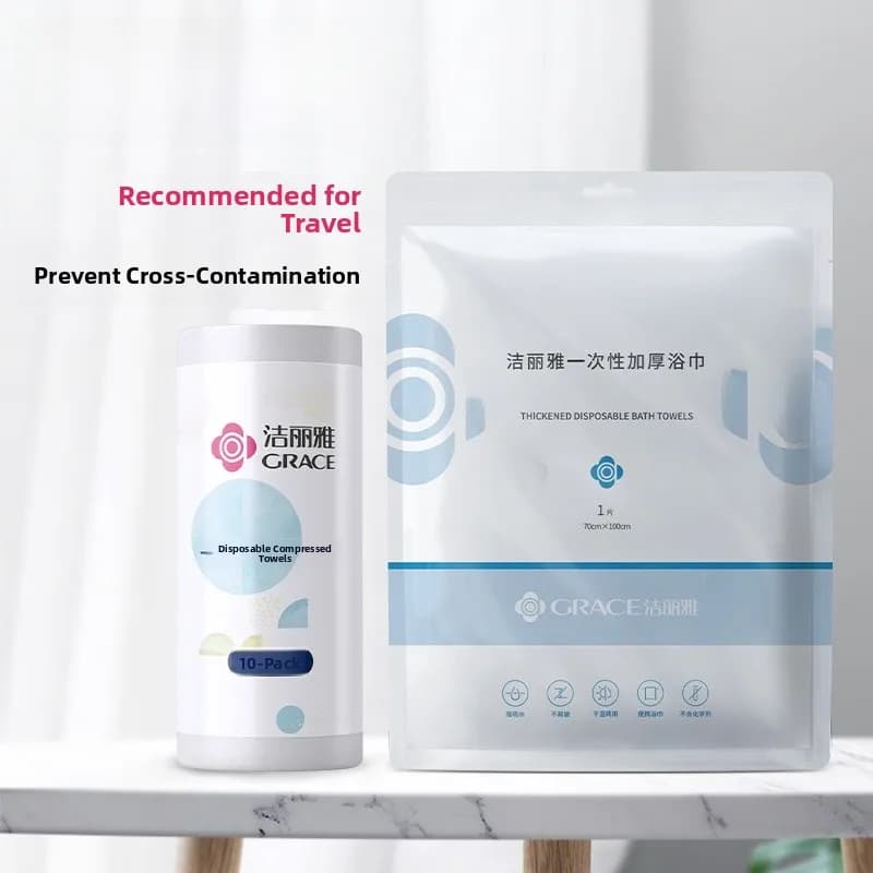 Set di Asciugamani Monouso ACE, Asciugamani da Bagno Portatili per Viaggi, Uso Secco e Bagnato, per Casa, Hotel e Uso Quotidiano