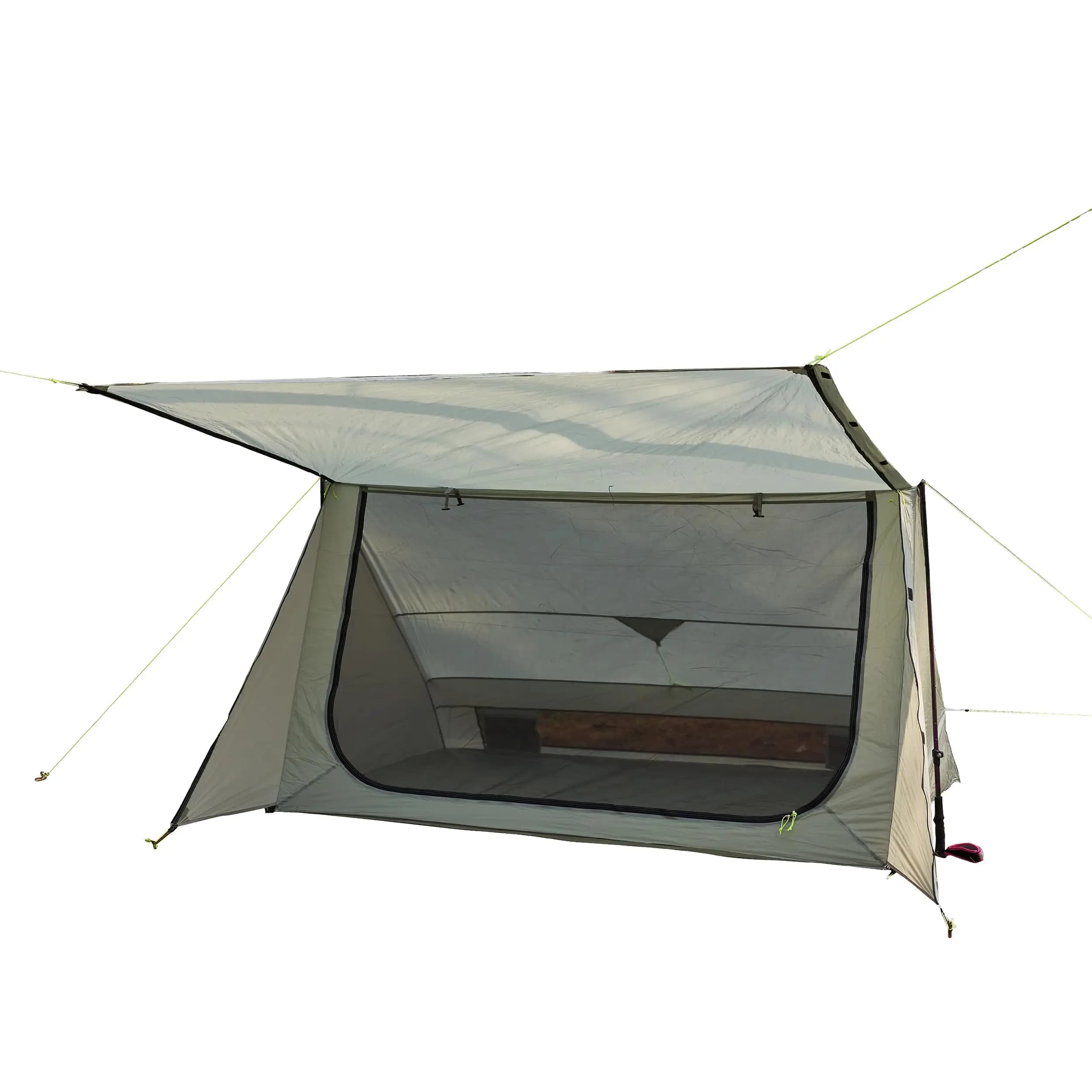 Ultralight 2 Person Trekking Pole Tent Waterproof Single Wall Bushcraft Shelter For Camping Hiking Kayaking