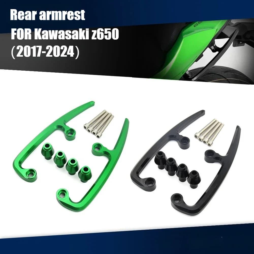 For Kawasaki Z650 Ninja Z 650 2017-2024 Motorcycle CNC Aluminum Rear Grab Bars Rear Seat Pillion Passenger Grab Rail Handle