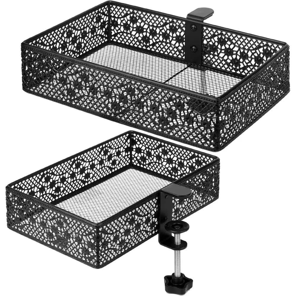 Organizer da scrivania con supporto a morsetto a C, robusto e sicuro, facile da installare, contiene fino a 8 libbre - Confezione da 2 (grande e piccolo)