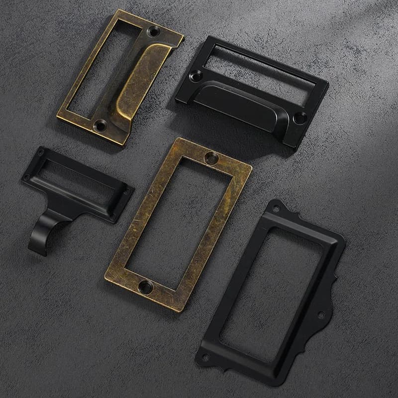 Cornice per Biglietti da Visita in Stile Antico, Porta Biglietti in Lega di Zinco con Cassetto, Maniglia per Armadietto, Accessori Hardware