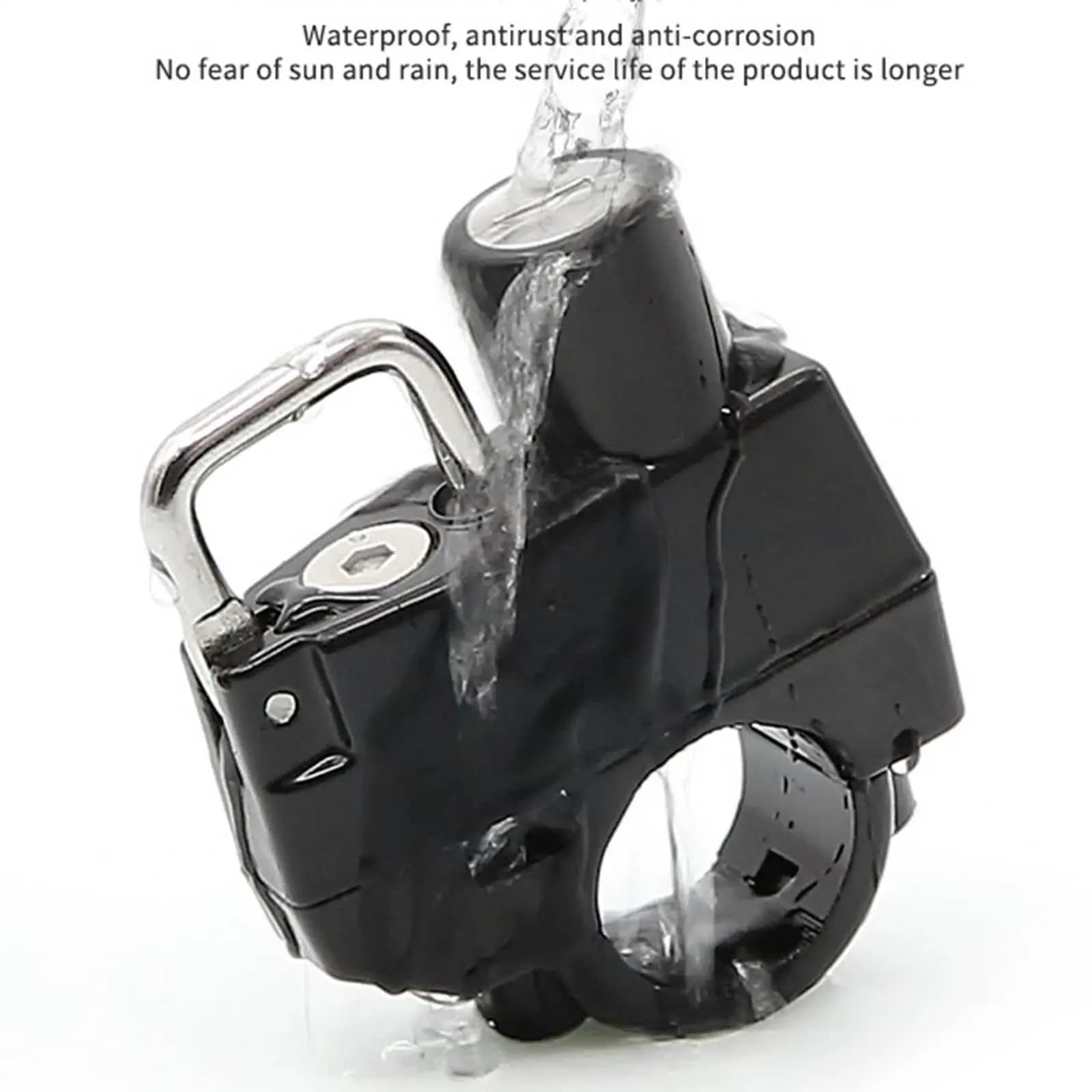 Lucchetto Antifurto per Casco Moto, Protezione in Metallo Impermeabile, Nero, per Moto e Barre Moto