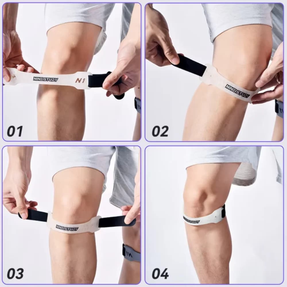 Ginocchiera a compressione con cinturino per rotula, traspirante, regolabile, supporto morbido per rotula, fascia per ginocchio sportiva, ginocchiera da salto
