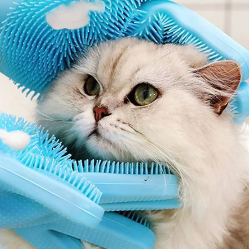 Guanti per la pulizia della toelettatura degli animali domestici Guanti per shampoo da bagno per cani e gatti Scrubber Spugna magica per la pulizia dei piatti Guanto per la depilazione in silicone