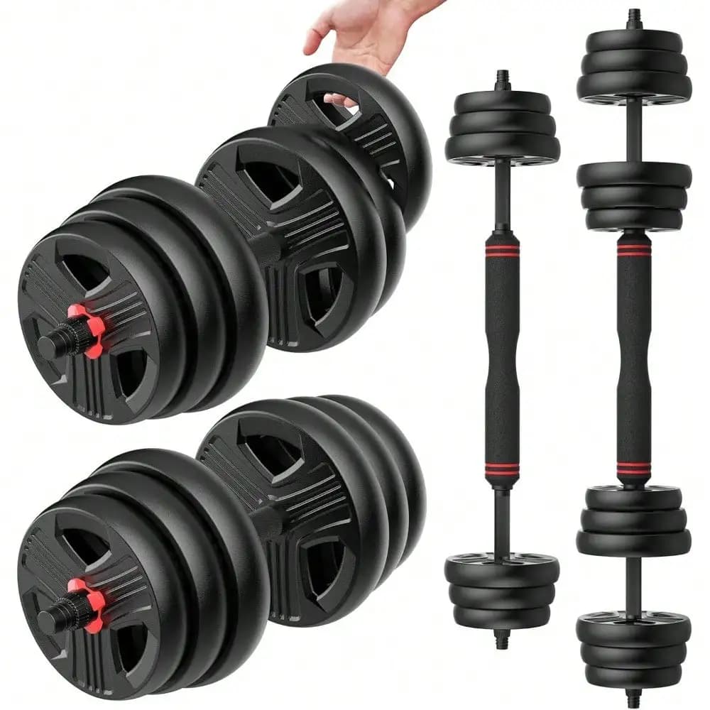 Set di manubri regolabili, set di pesi liberi da 20/30/40/60/80 libbre con connettore, design 3-in-1 per manubri, bilancieri e dischi pesi