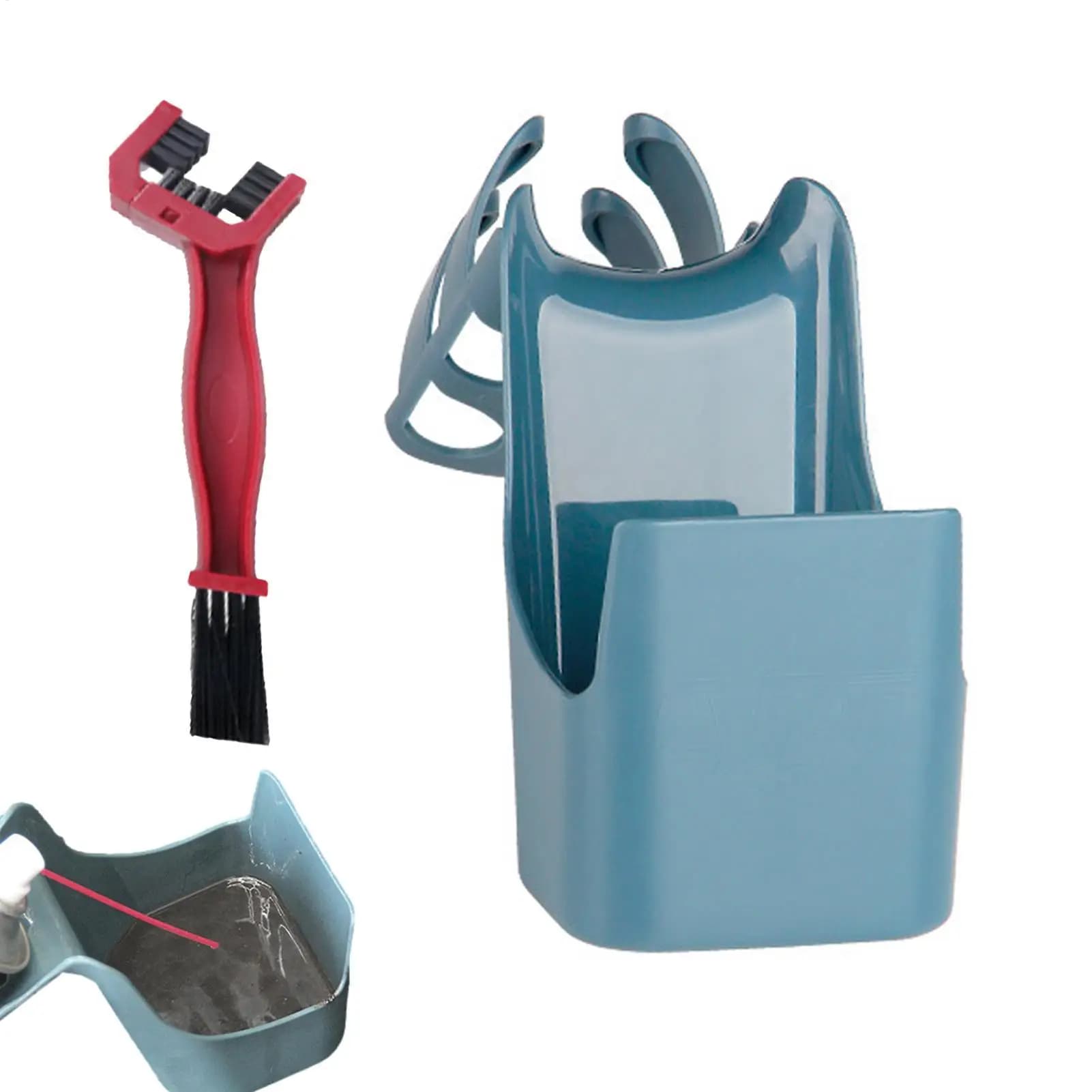 Kit di Pulizia per Catena Moto e Bici, Scatola Porta Olio Antispruzzo, Accessori per Ciclismo