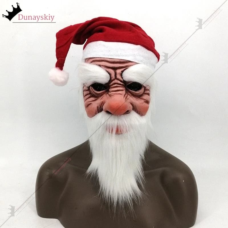 Capodanno Babbo Natale Costume Cosplay Natale Halloween Maschera in lattice Prpos Accessori 62 * 50 cmForniture per feste di Capodanno di Natale