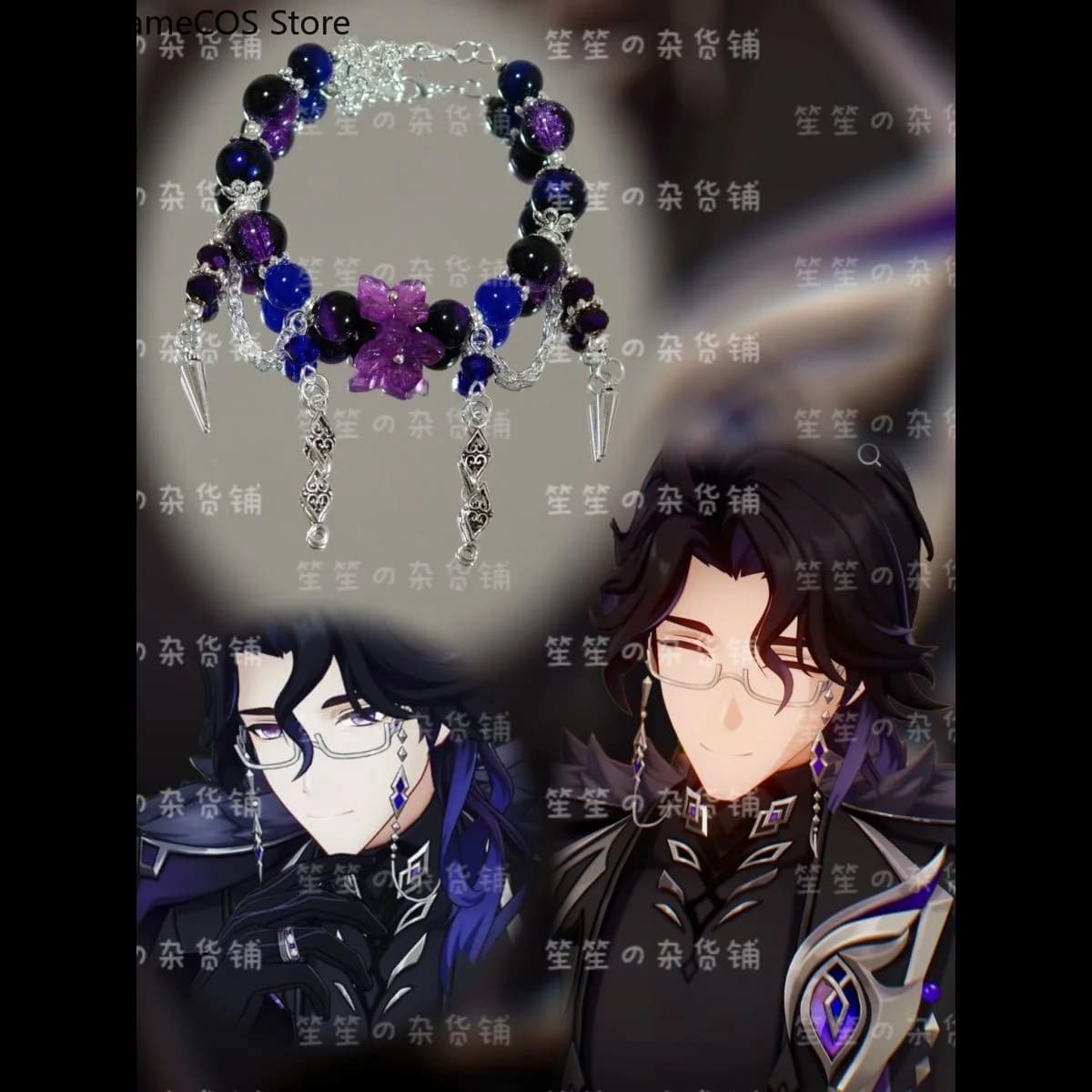 Anime Genshin Impact Pantalone Handmade Bracelet Original Handchain Phone Chain Keychain Pendant Cosplay Birthday Gift Xmas