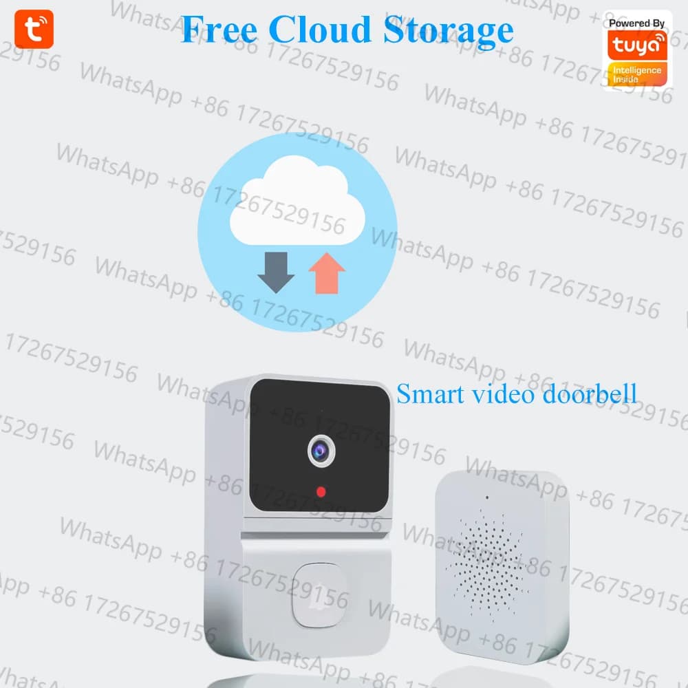Tuya APP Wireless WIFI Doorbell Free Cloud Storage Visual Doorviewer Long Time Standby Video Door Phone