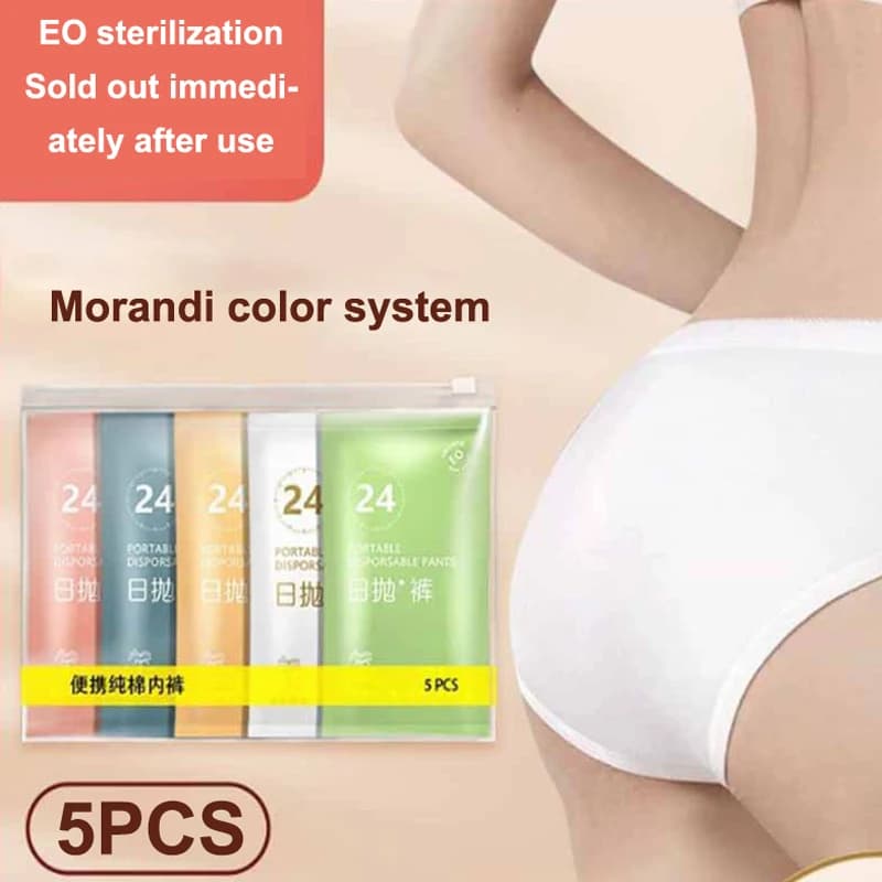 【xxx】5PCS/Set Women Cotton Disposable Panties Free Washing Portable Postpartum Monthly Shorts Daily Underwear For Business Trips