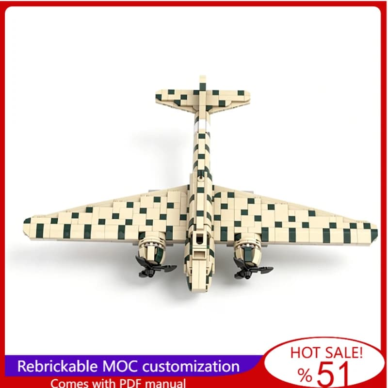 Nuovo Set di Costruzioni MOC da 683 Pezzi, Serie Battaglia, Modello di Aereo d'Attacco Leggero, Giocattolo Educativo Fai-da-Te per Bambini, Regalo Festivo