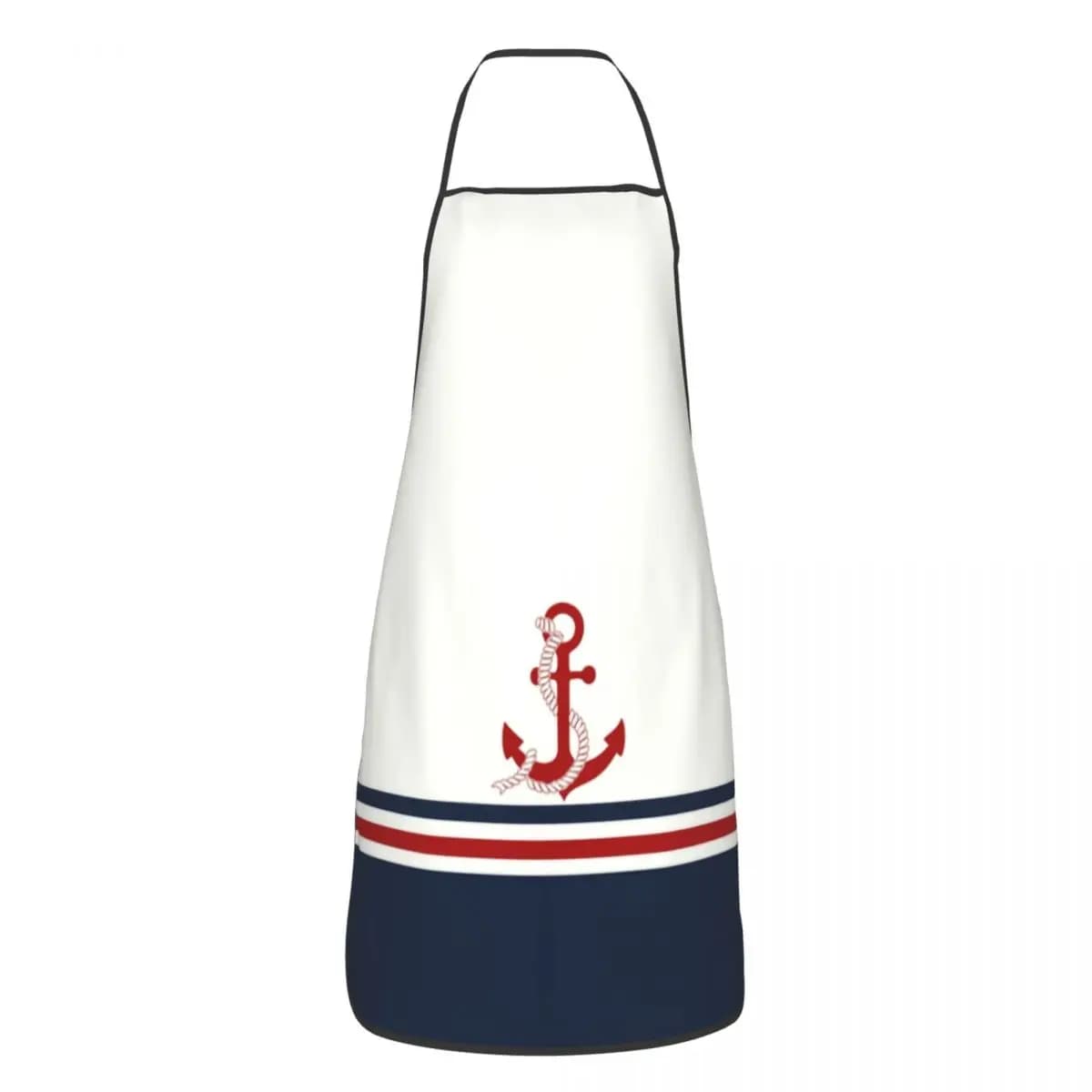 Grembiuli Personalizzati Blu Navy a Righe con Ancora Nautica, Divertenti per Adulti Unisex, da Cucina, Chef, per Cucinare, Cuocere, Dipingere