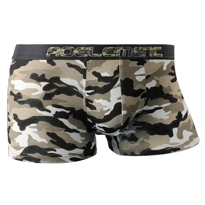 5pcs Men's underwear, Modal quadrants, sexy printed, personalized, breathable, boxer shorts, trendy mid-waist, young men's short