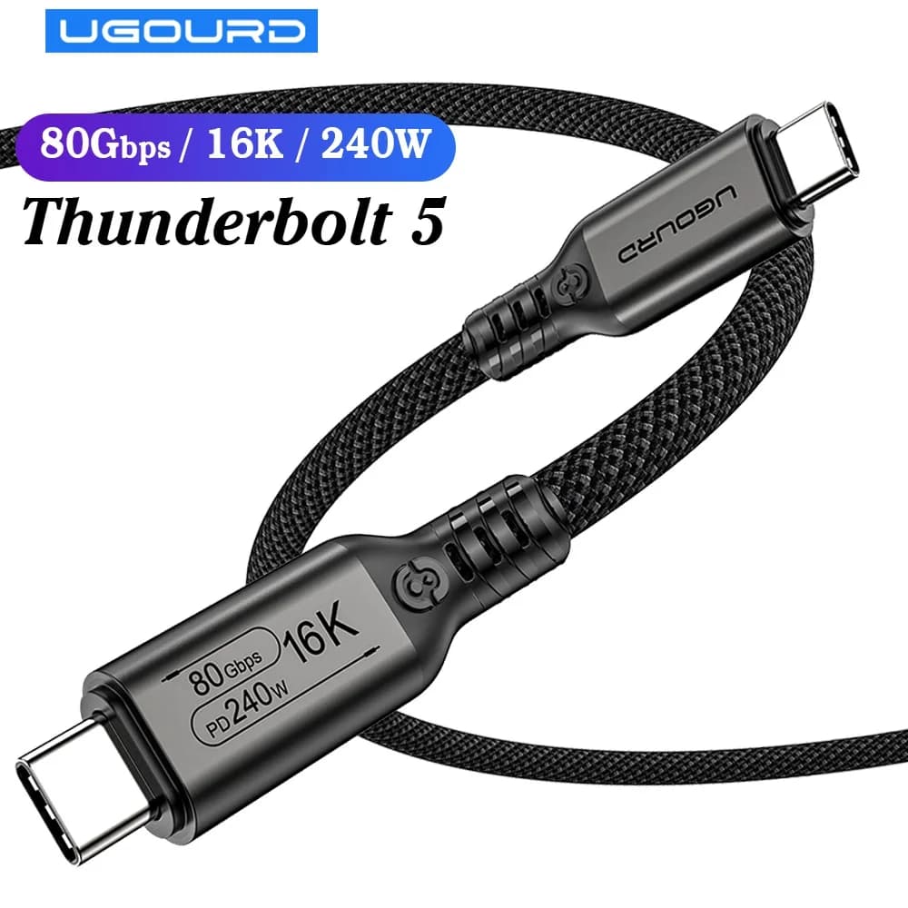 Cavo Certificato Thunderbolt 5 80Gbps USB-C, Cavo Thunderbolt Full-Featured 120Gbps Unidirezionale Tipo C 240W per eGPU SSD Hub