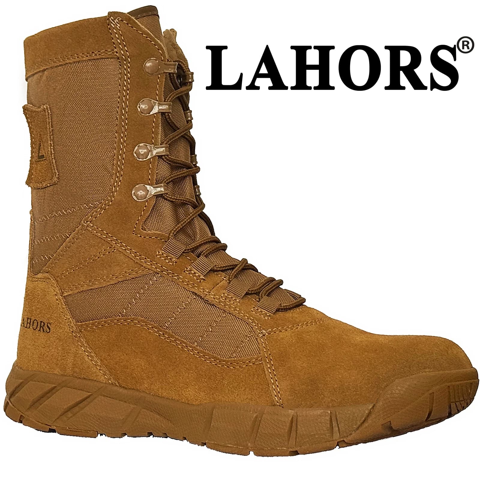 LAHORS Stivali tattici da uomo leggeri in pelle Stivali da combattimento Scarpe traspiranti da trekking all'aperto impermeabili con lacci anti-collisione