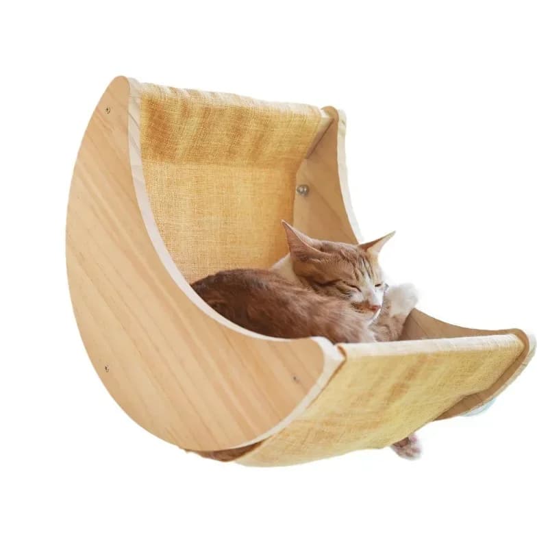 Nuova culla sospesa in legno con ventosa per finestra, altalena per animali domestici, amaca per gatti in legno
