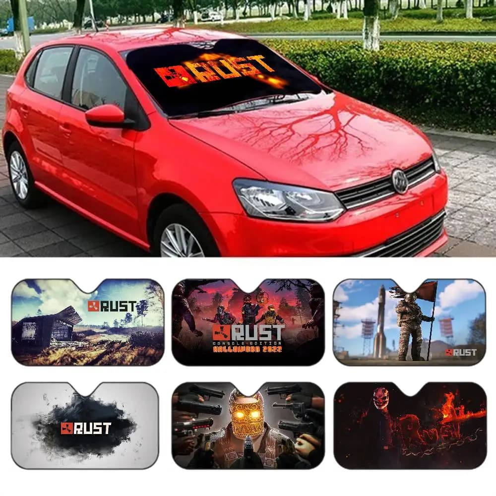 Parasole Divertente per Parabrezza Auto Survival R-Rust, Pieghevole, Protezione UV, Visiera Parasole per Finestrino Anteriore