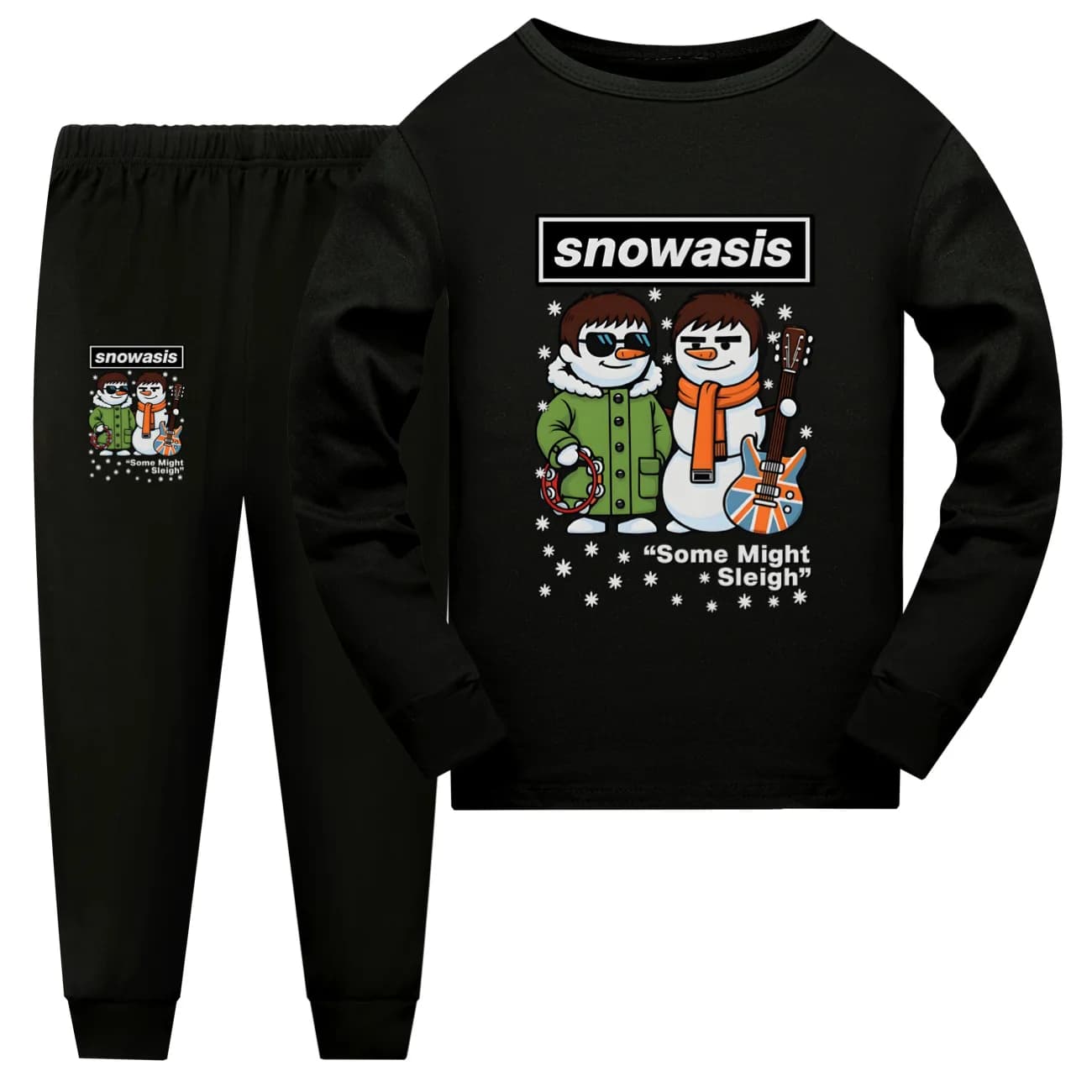 Snowasis Some Might Sleigh 2 pezzi pigiama set bambini cartone animato top a maniche lunghe con pantaloni indumenti da notte casual per neonate ragazzi adolescenti
