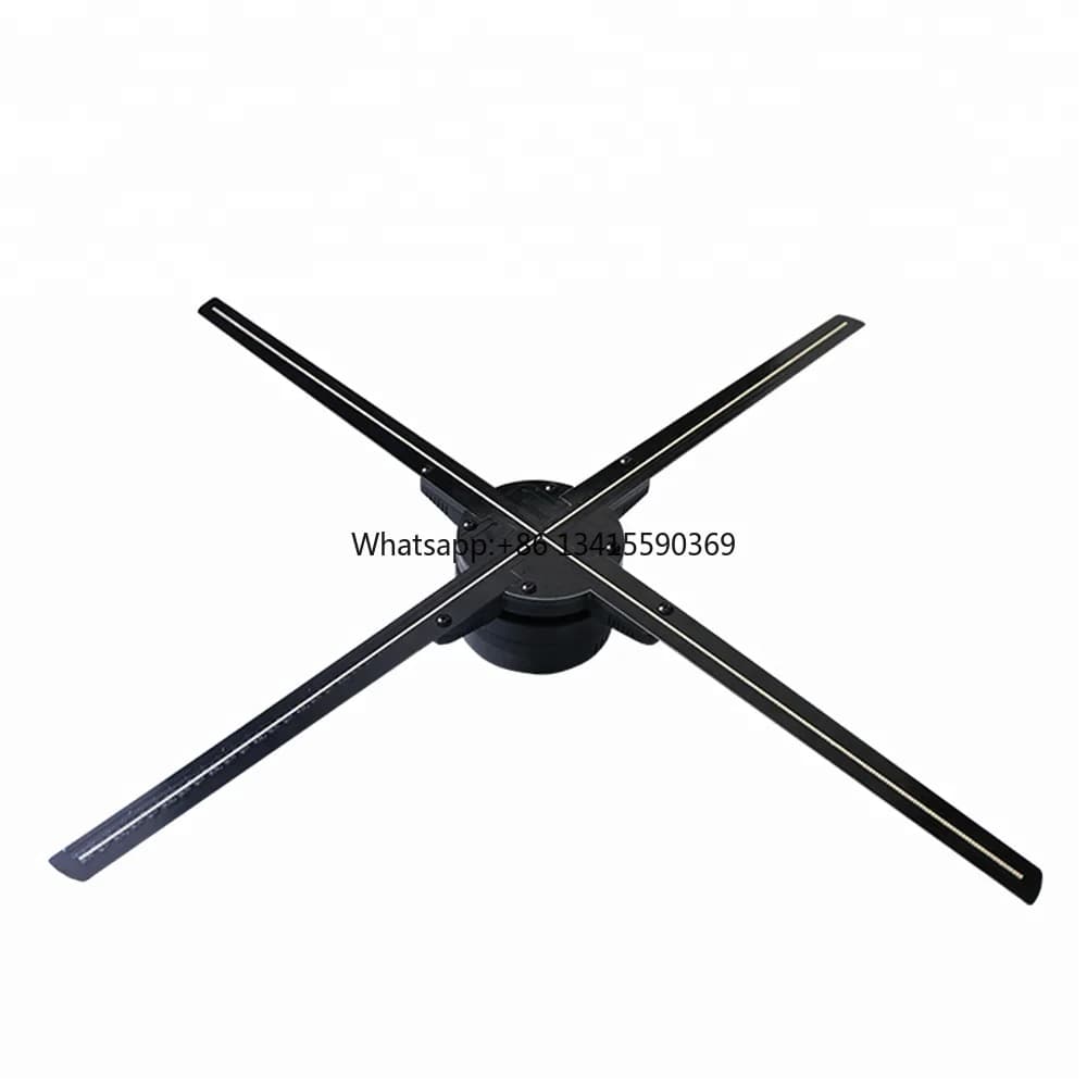 HDFocus 65 cm 4 pale Holo Wifi 3D Display LED olografico Lettore pubblicitario Ventola ologramma