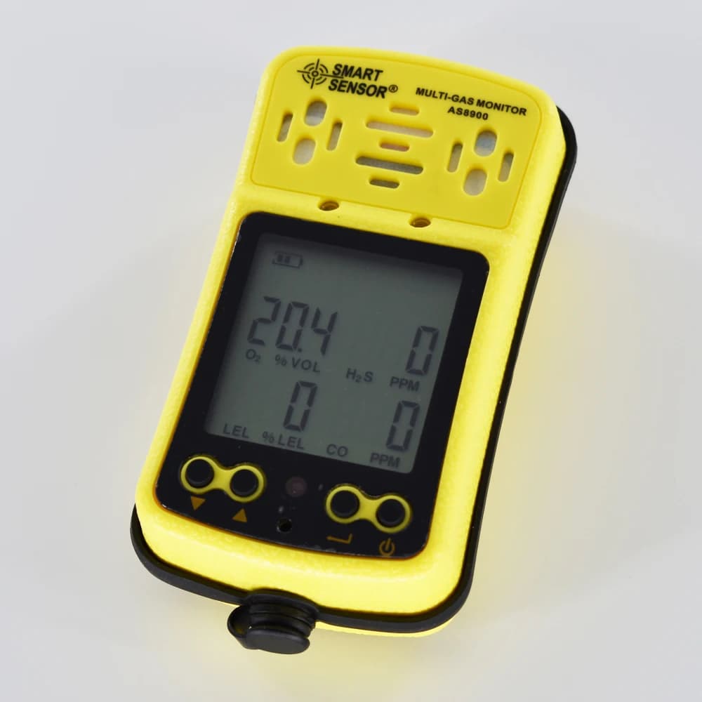 Smart Sensor AS8900 Monitor portatile Multi rilevatore di Gas 4 in 1 O2 H2S CO Gas combustibile ossigeno idrogeno solforato monossido di carbonio