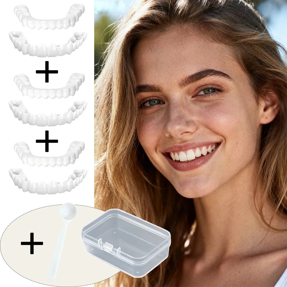 New High Gloss Bright Teeth Veneers Reusable Instant Smile Whitening Glossy Finish for Party Occasions H2931
