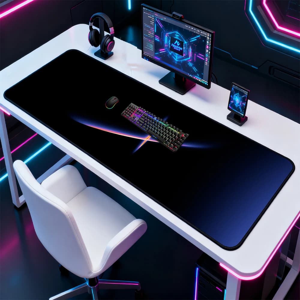 Tappetino per Mouse Galaxy, Tappetino per Tastiera con Cielo Stellato Scuro, Decorazione per Sala Giochi, Universo Spaziale Luminoso, Tappetino da Scrivania Esteso per PC 130x60cm