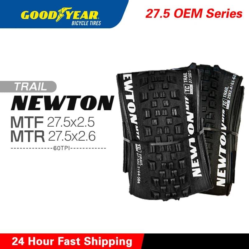 Pneumatici Goodyear 27.5 MTB Newton Trail MTR & MTF 27.5X2.5/2.6 OEM Neri per Bicicletta, Tubeless Ready 60TPI per Downhill, Enduro e Trail