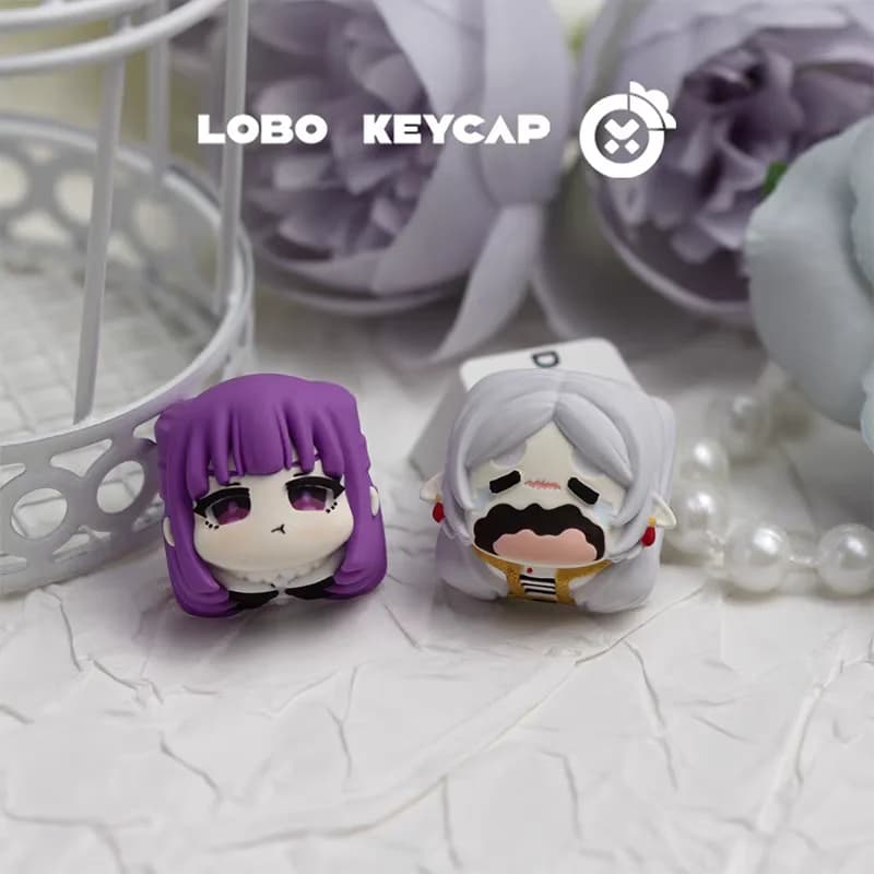 NUOVI Keycaps Frieren Anime Fatti a Mano, Tasti Personalizzati in Resina a Forma di Feto per Tastiere Meccaniche, Accessori per Switch MX
