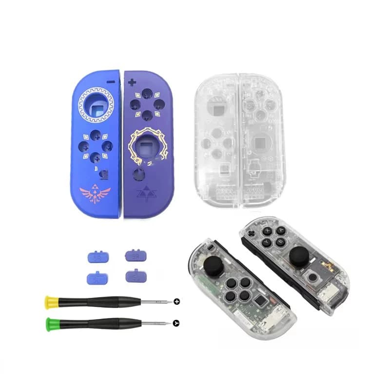 Set di Ricambio Scocca Trasparente Joy-Con per Switch con Pulsanti Destro Sinistro SL SR - Custodia Controller Joycon