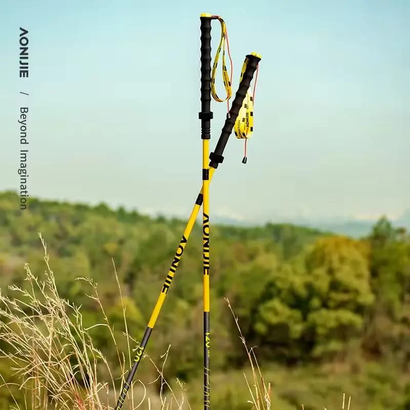 AONIJIE Carbon Fiber Trekking Stick Climbing Stick Light Folding Walking Stick for Mountaineering Camping Sticks