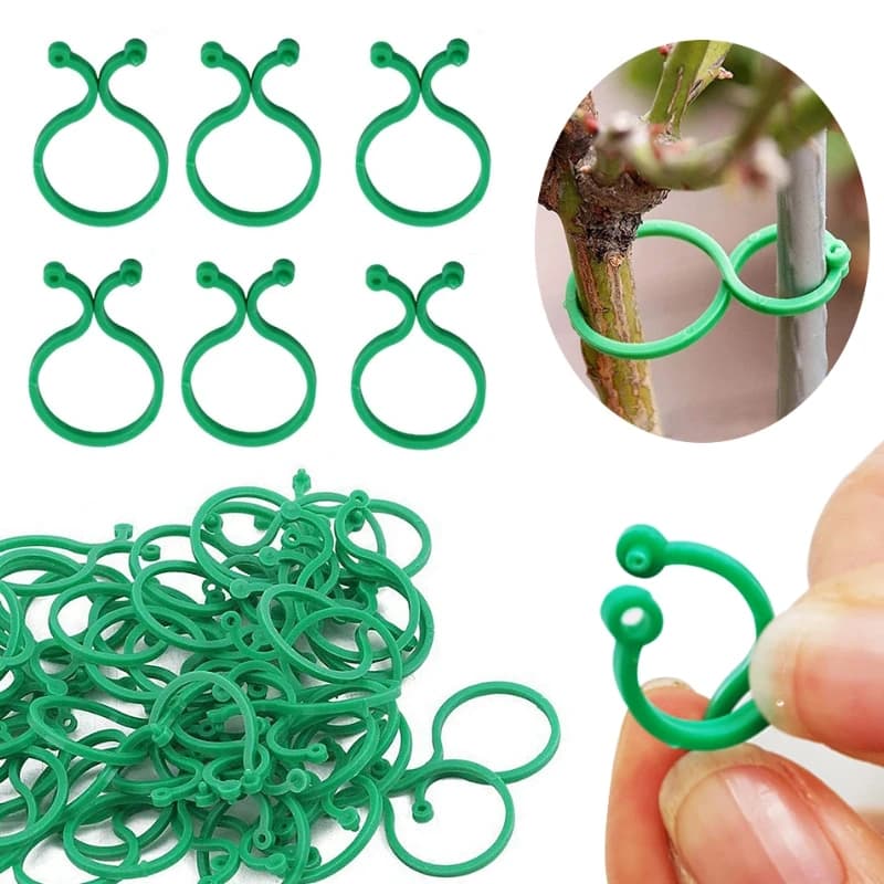 S/L Garden Vine Strapping Clips Plant Bundled Buckle Ring Holder Tomato Garden Plant Stand Tool 30-50Pcs Garden Decor Acc