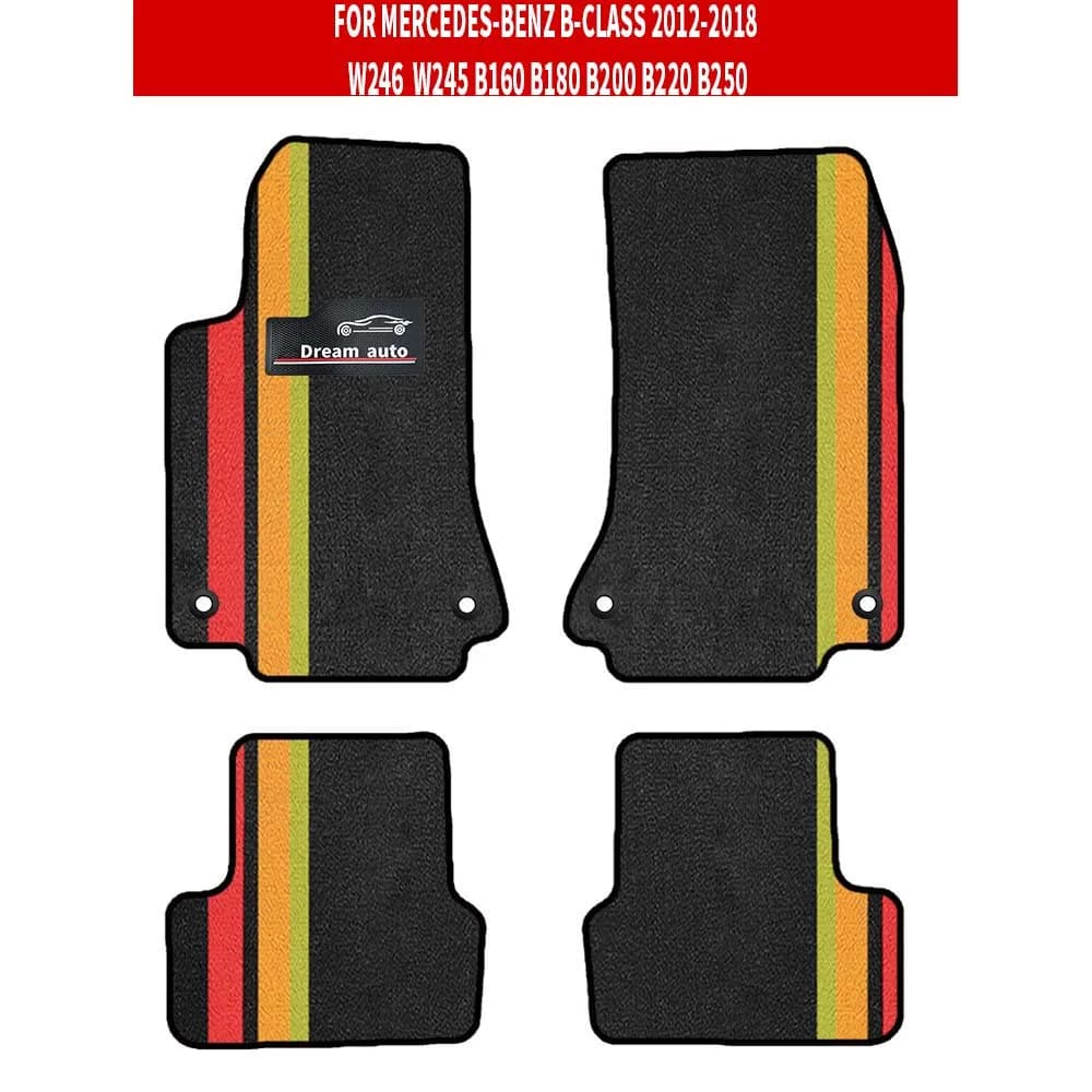 For Mercedes-Benz Class B 2012-2018 W246 W245 B160 B180 B200 B220 B250 Car-specific Carpets with buttons