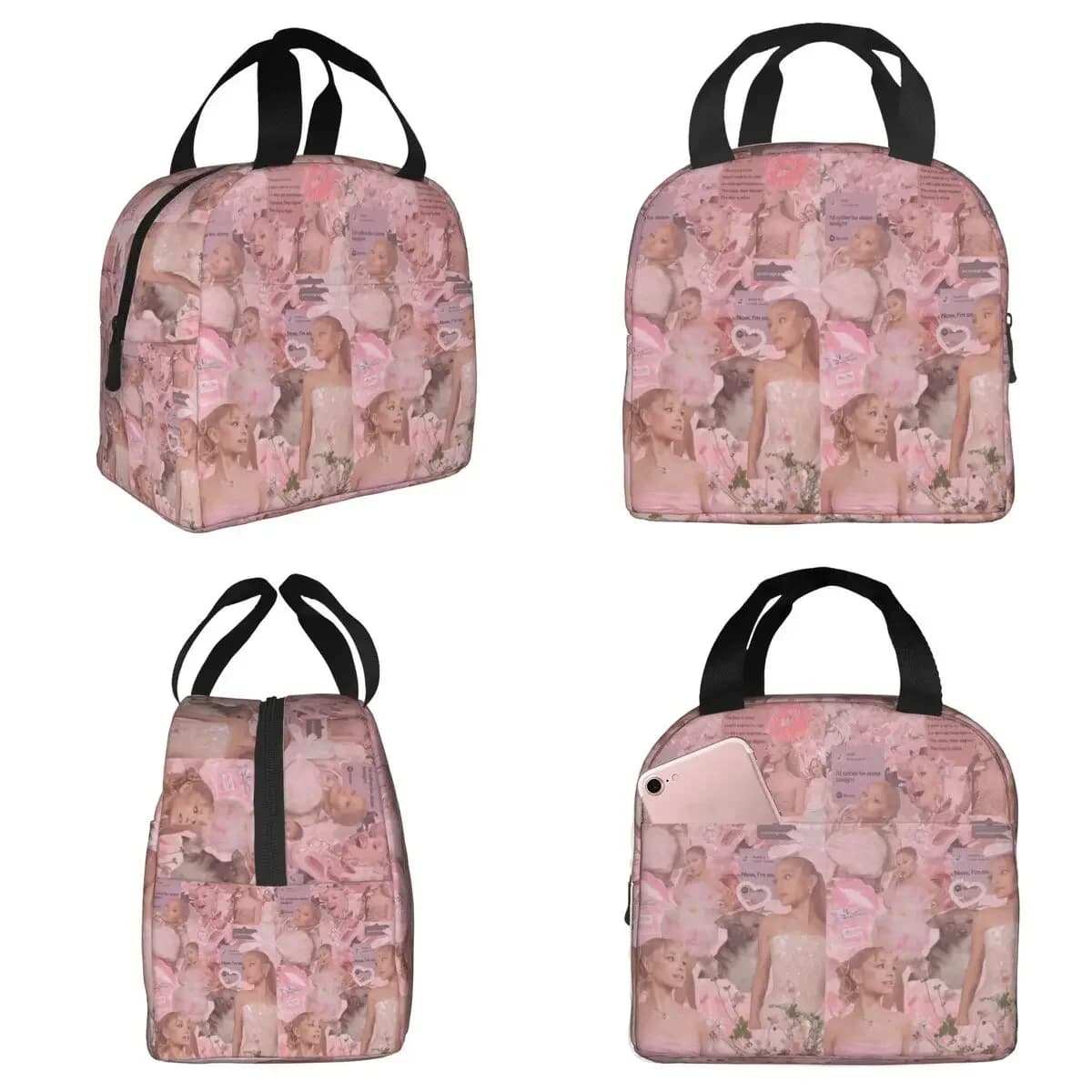 Ariana Grande Singer Insulated Lunch Bag for Kids School Cooler Thermal Food Box Tote Portable Lunch Boxes Container