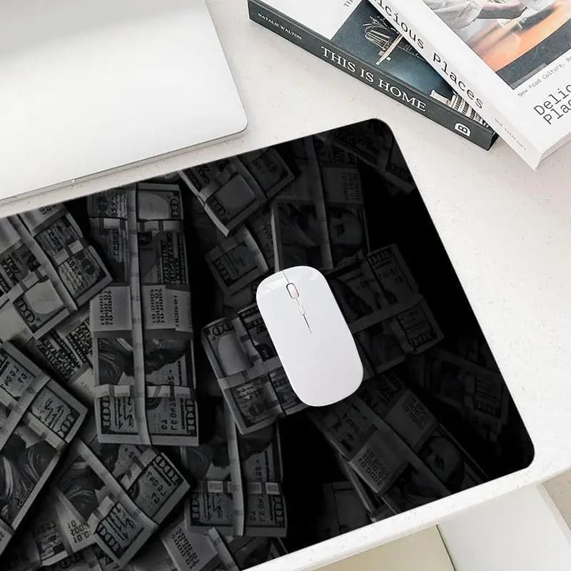 Tappetino per Mouse da Gaming Esteso, Grande Tappetino Antiscivolo per Scrivania PC e Ufficio, Tappetino per Mouse Personalizzato con Motivo Denaro